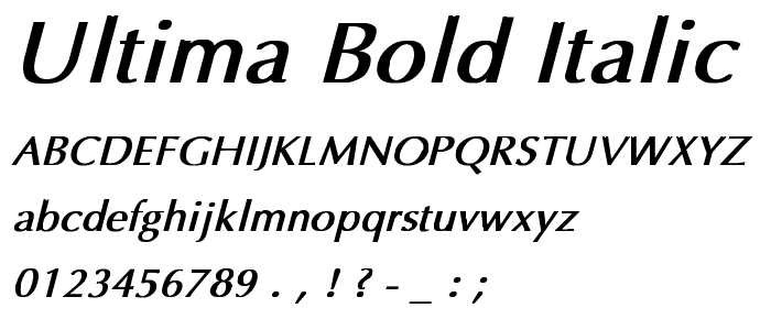 Ultima Bold Italic police